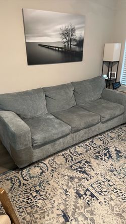 Blue Fabric 3-Seat Sofa