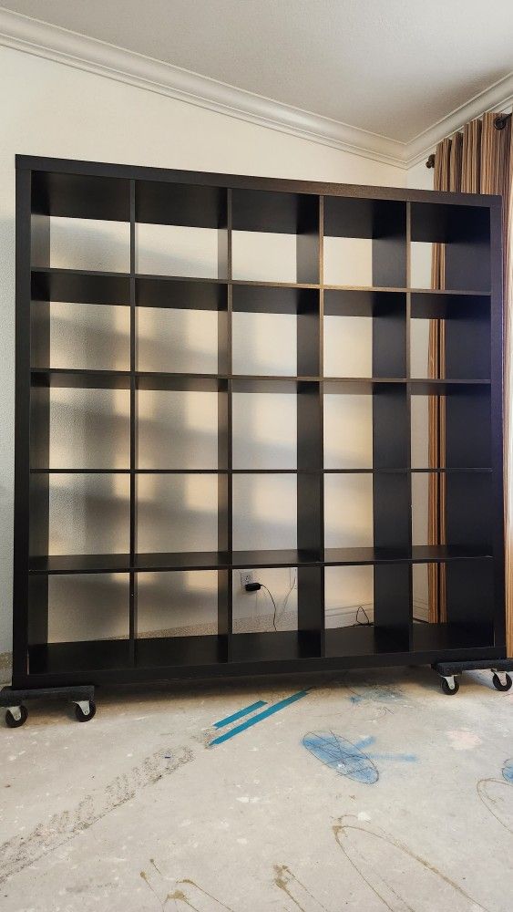 IKEA Expedit, Brwn/Blk, Bookshelf, (Approx. 72"x72") $150 OBO (with Desk Attachment)