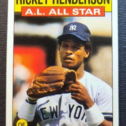 1986 Topps Baseball Card #716 Rickey Henderson ALL Star Leader 