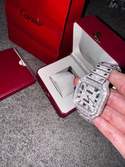 White gold Iced out watch