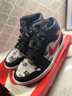 Air Jordan 1 Mid SE “Newspaper Air Times - SIZE 9 - Lightly Used