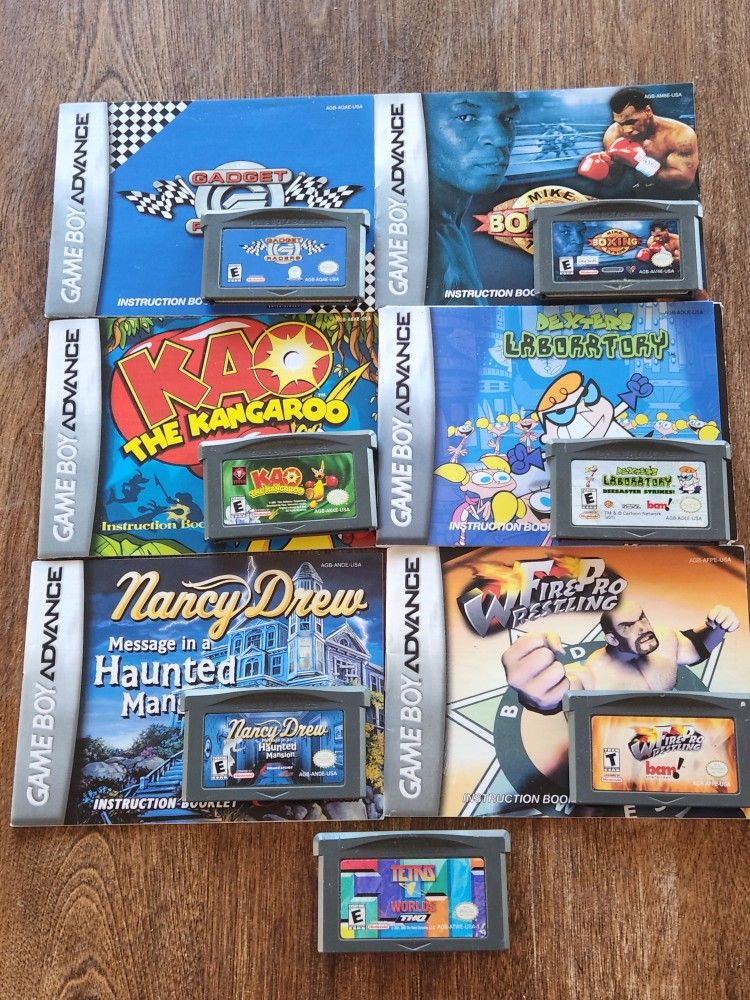 Lot Of Pre-owned Game Boy Advance Game Cartridges With Booklets