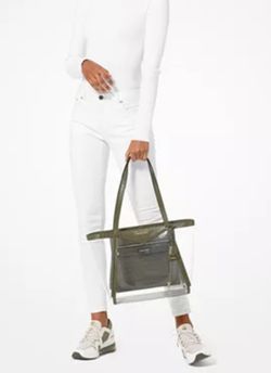 Michael kors olive whitney large tote bag clear NWT