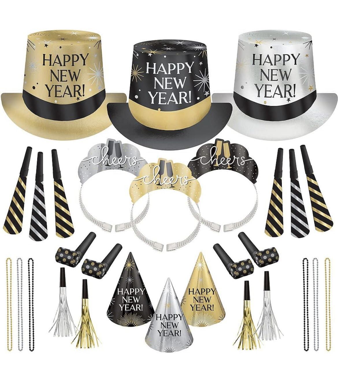New Years Eve party supplies, hats, tiaras, noisemakers. Check my other posts for more great items.