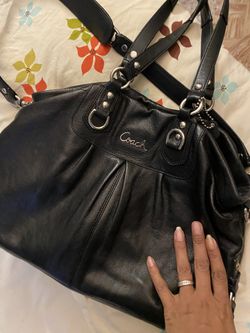 Coach leather bag with belt