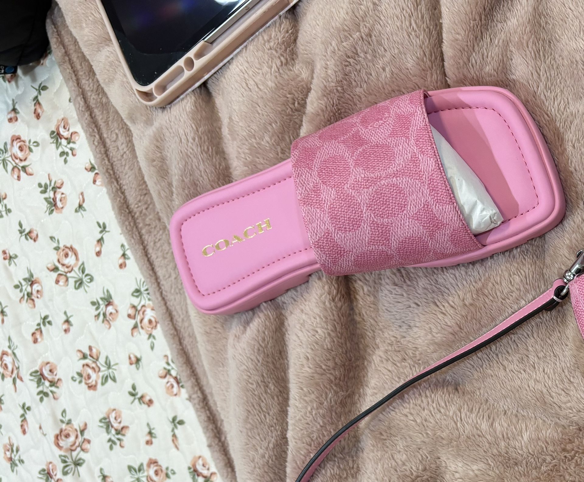 Authentic Pink Coach Sandals 