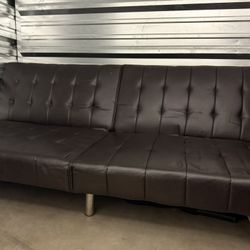  Futon, Brown Faux Leather