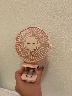 Pink Desktop Fan (Rechargeable, Clip On)