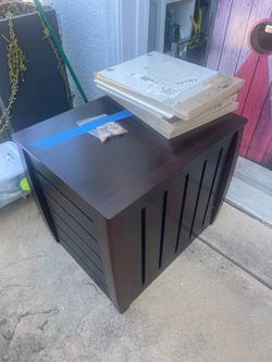 Dog cage side table and doors