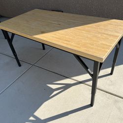 Solid Wood Work Top Bench Adjustable Leg Height Heavy Duty