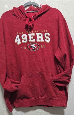 NFL Team Apparel San Francisco 49ers Red Hoodie Size Large
Great condition 
*** Small stain under SF logo***
Please see all pictures for details 
OBO 