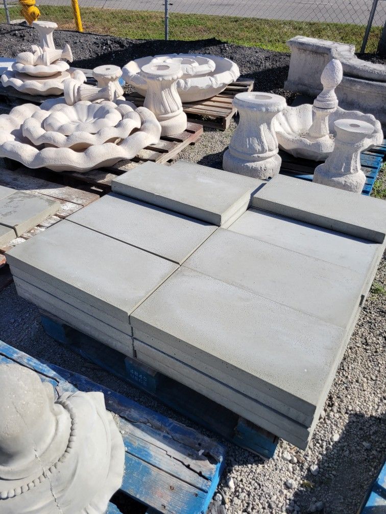 Concrete Rectangular Patio Pavers Gray Smooth Finish / Cement Slab Backyard Stepping Stones