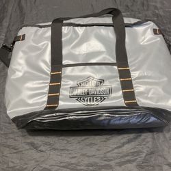 Large Harley Davidson Motorcycles Grey Black Orange Cooler Freezer Tote Bag Travel