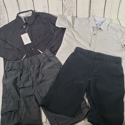 Boys Size 8-10 Button Up Shirts And Shorts 