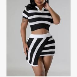 Black & White Skirt Set