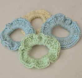 New Handmade crochet glow in the dark hair scrunchies
