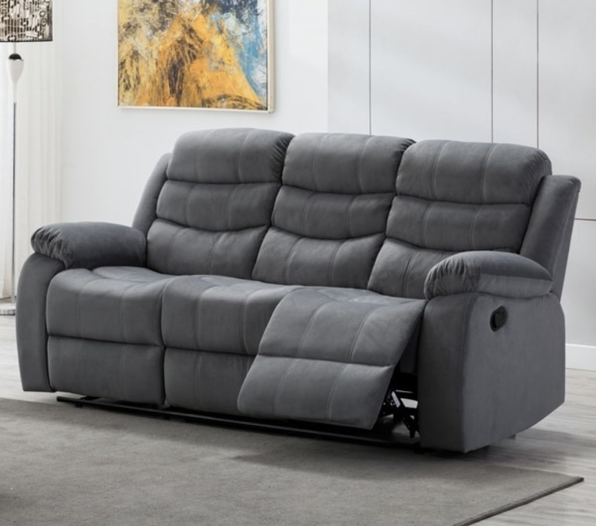 Grey Upholstered Recliner