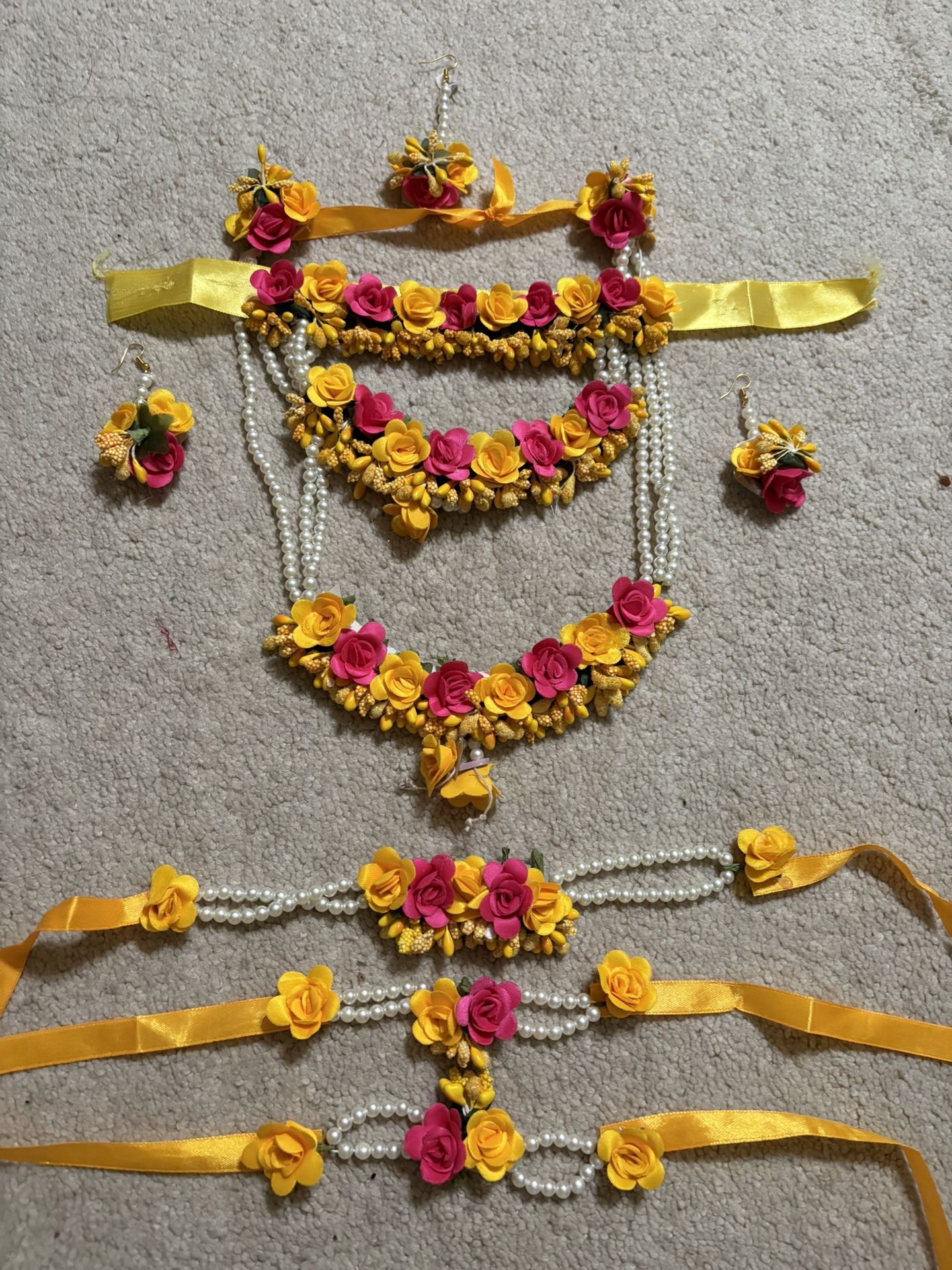 Indian Flower Jewelry Set