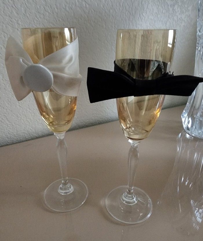 Gold Glass Champagne Glasses