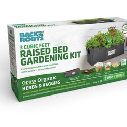 Back to the Roots Organic Raised Bed Gardening Kit with Soil, Seeds, and Plant Food