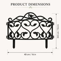 10Pcs New Decorative Garden Fence, European Bird‑Floral Scroll Plastic Yard Fencing, Outdoor Lawn F