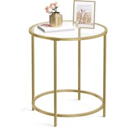 Gold Round End Table
