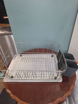 Chrome Wire Dish Drying Rack with Tray