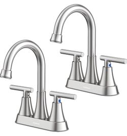 Bathroom Faucets for Sink 3 Hole, 2 Pack