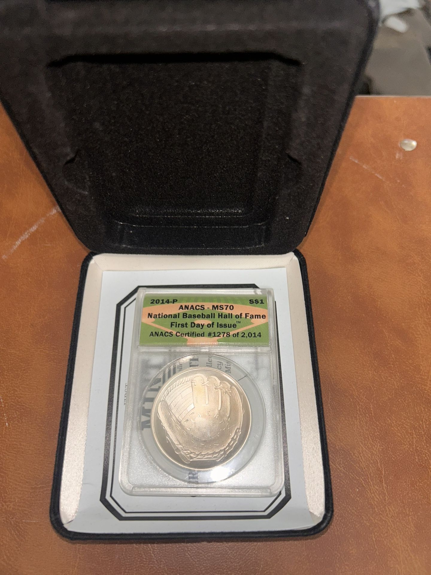 2014 P Baseball Hall of Fame Silver Dollar MS70 First Day of Issue #1278/2014
