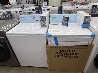 Brand new Whirlpool comercial coin operation washer and gas dryer set