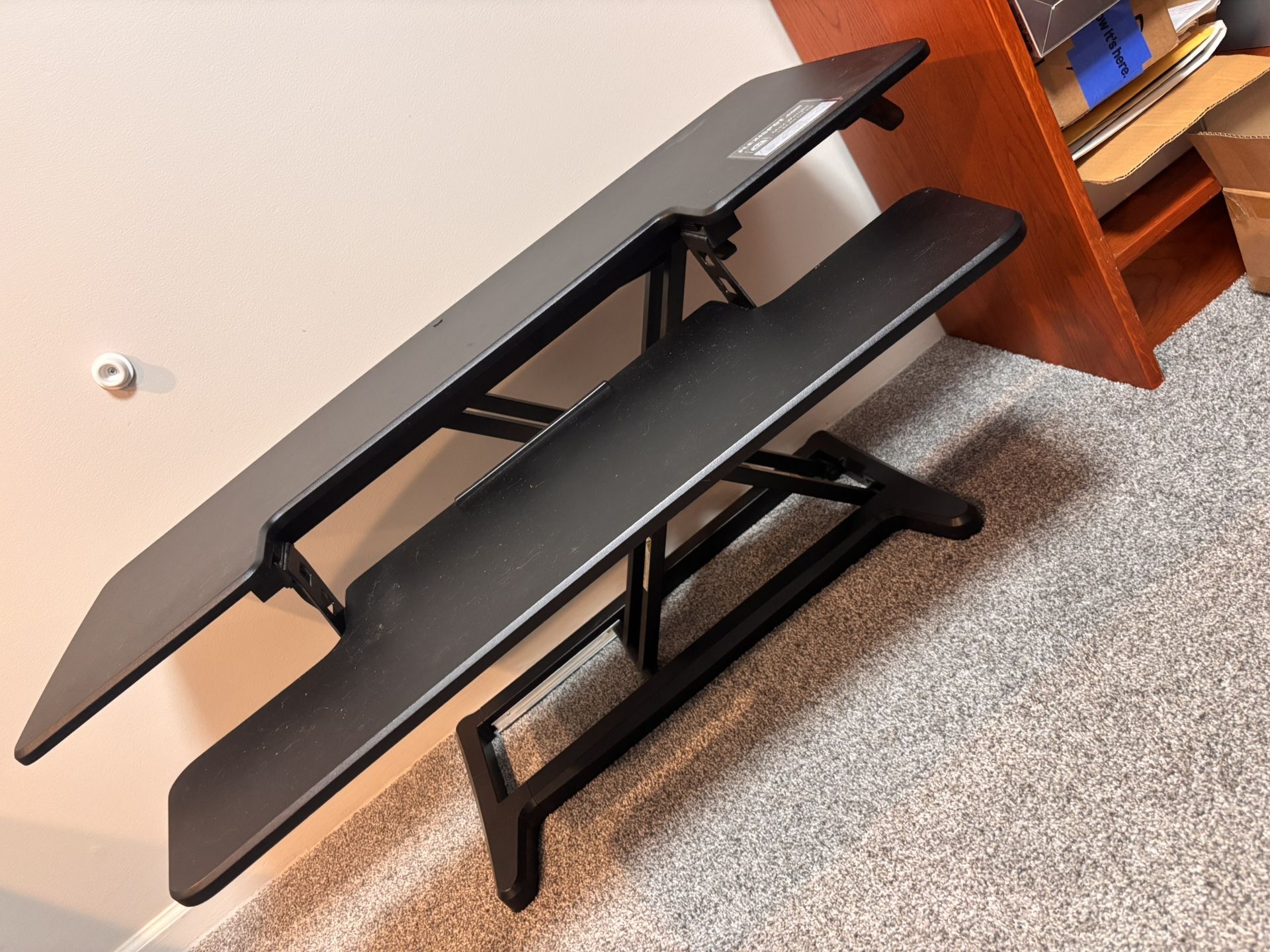 FlexiSpot M7 Series 42"W Manual Rectangular Adjustable Standing Desk Converter, Black