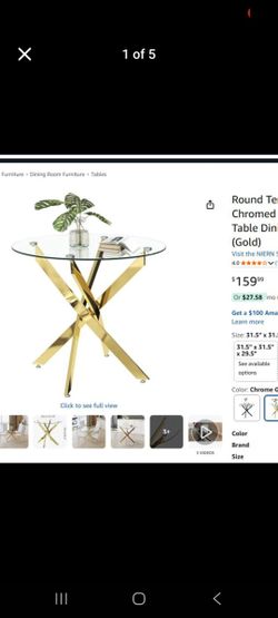 Brand New Round Tempered Glass Dining Table for 2-4 with Chromed Legs, 31.5 Inch  Kitchen Table

Cas