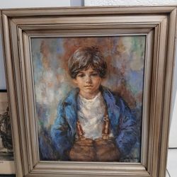 NEEDS TO GO! Boy In Blue Painting 