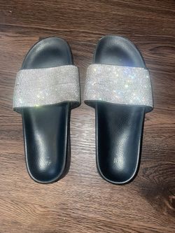 Black Sandals, With Silver Diamonds