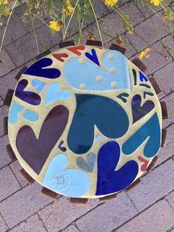 Mosaic Accent Love Table 17” H x 15” Diameter