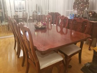 Table and chairs and buffet table