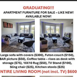 College Graduate Selling Living Room Furniture! Items Sold Together Or Separately!