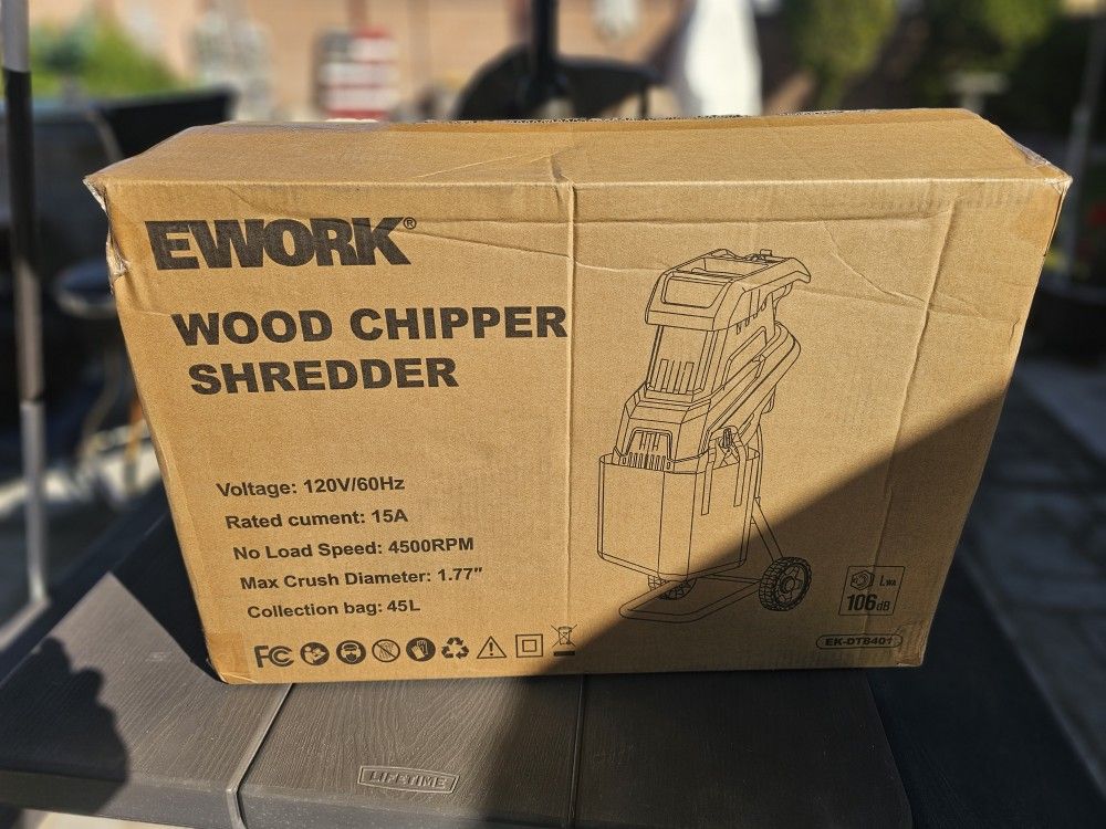 EWORK Wood Chipper Shredder NEW