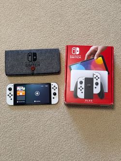Nintendo Switch OLED White - Complete in Box + Case