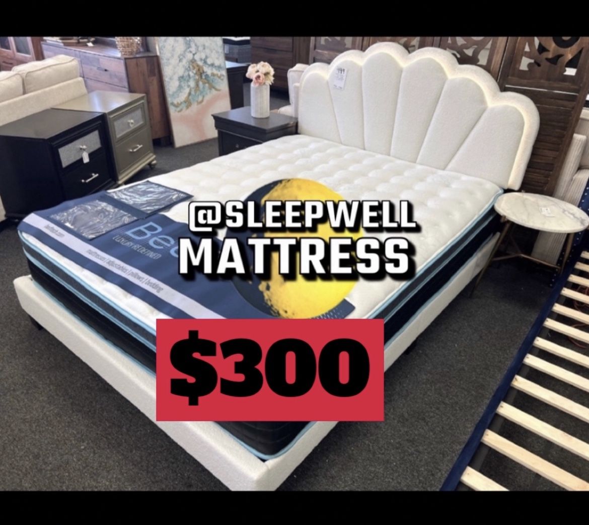 Queen Size Bed Frame With Pillow Top Mattress Included