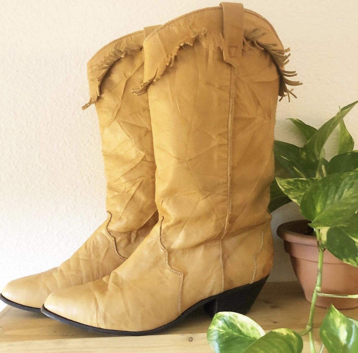 Western fringe boots