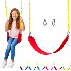 Jungle Gym Kingdom Swing for Outdoor Swing Set - Swing Seat Replacement Kit with Heavy Duty Chains - Backyard Swingset Playground Accessories for Kids