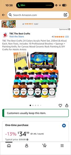 The Best Crafts Acrylic Paint Set - 24 Vibrant Colors