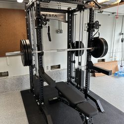 Vesta Fitness PRO SERIES Ultimate Half Rack Functional Trainer w/Smith Machine Bar | 320lb Stack | Gym Equipment | Fitness | Commercial | Squat Rack 