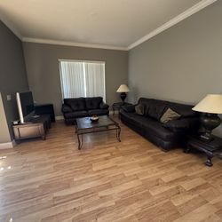 Leather Sofa and Love Seat