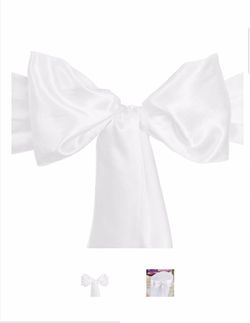 White Satin Chair Sashes- 20 Total 