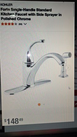 New KOHLER Forte Single-Handle Kitchen Faucet w/ Sprayer Chrome