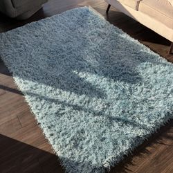 Blue fuzzy rug 