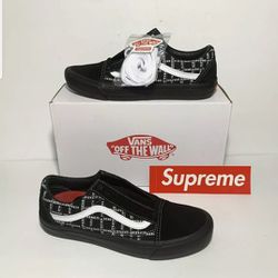 Supreme X Vans Old Skool Pro Sneakers Black/Black Size 9.5  Various SIZES Available Skateboarding  