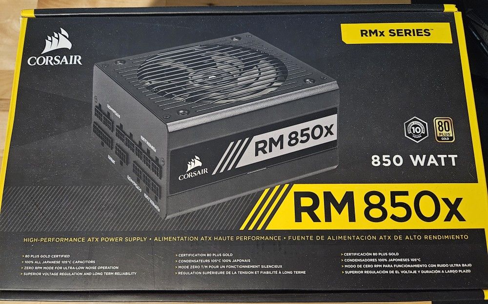 Corsair RM850x (850W Gold Rated, Fully Modular, Silent)